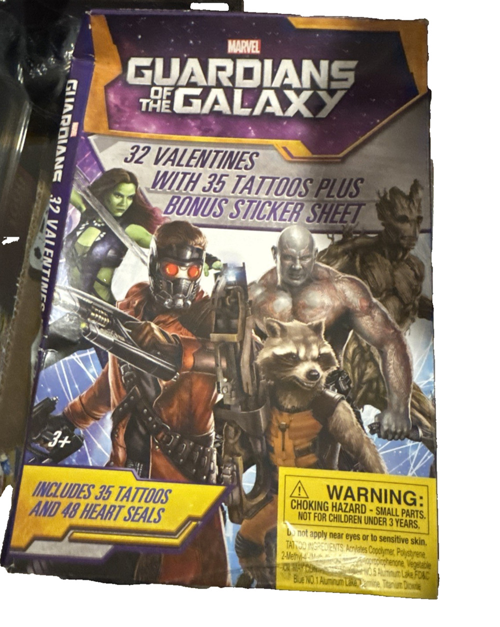 Marvel Guardians of the Galaxy 32 Valentines & 35 Tattoos NEW